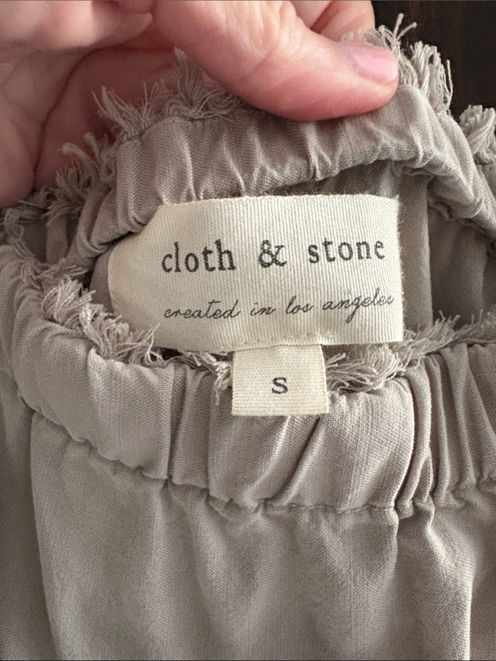 cloth & stone Light Beige Wide-Leg Jumpsuit with Self-Tie Belt - Picture 3 of 3